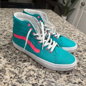Vans Sk8-Hi Customs - Teal and Pink